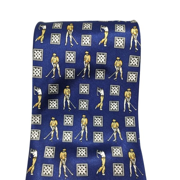 Empuria Italy Golf Links Square Geometric Tie - Picture 3 of 6